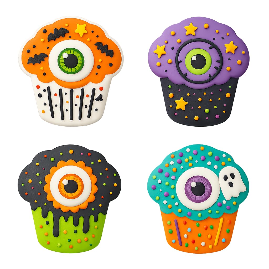 Eyeball Muffin Cookie Cutter & Stamp 4x3.67" for Baking & Fondant Clay Embosser