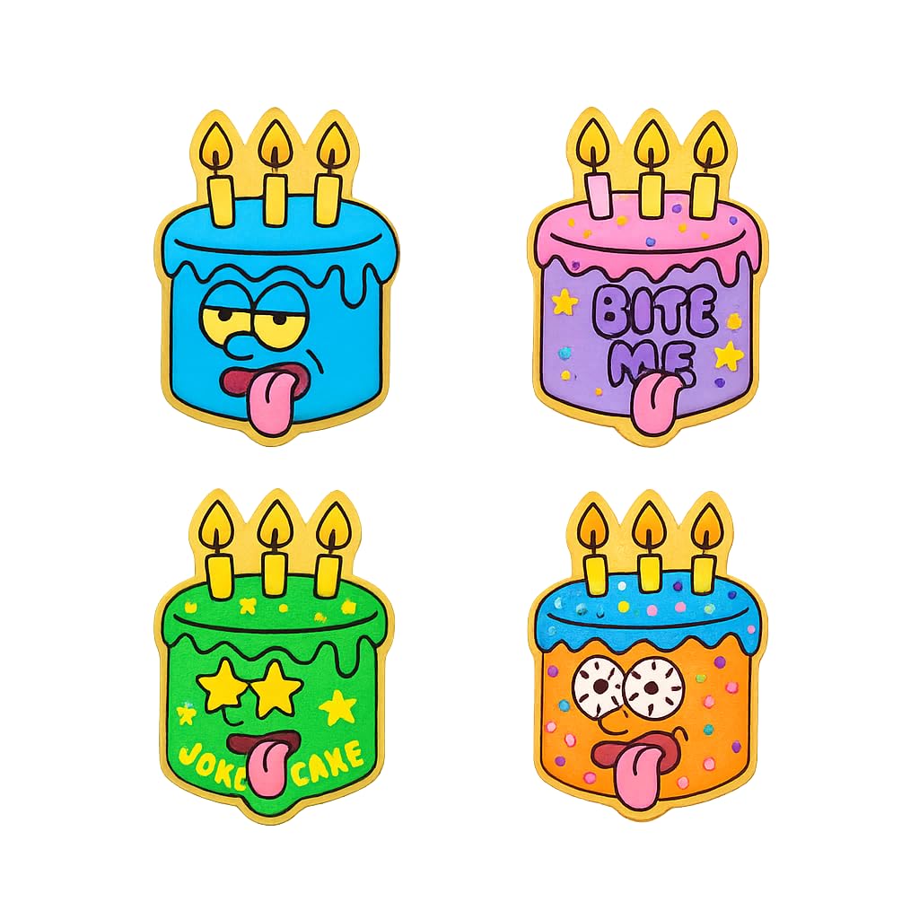 Funny Birthday Cake Cookie Cutter & Stamp 4x2.7" for Baking & Fondant Clay