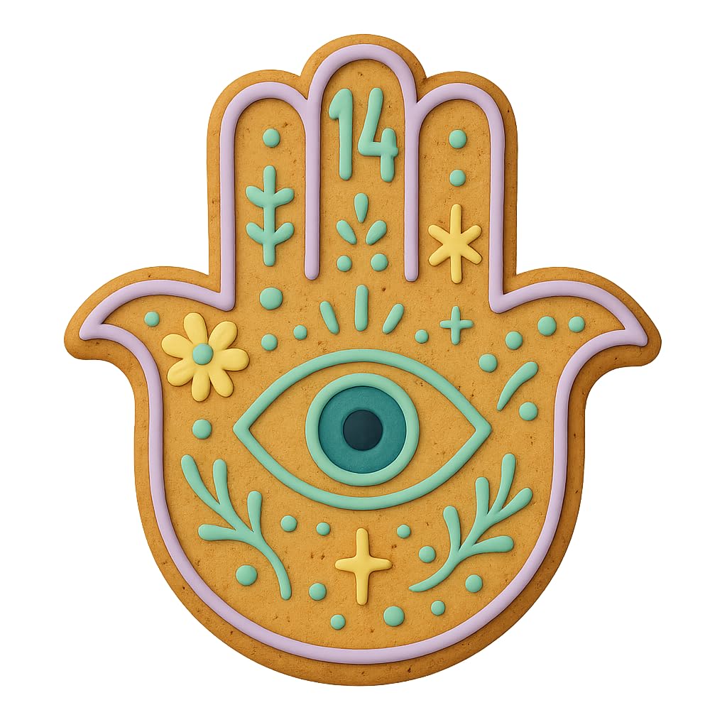 Protective Hamsa Hand Cookie Cutter & Stamp - 4x3.49", Symbol of Luck & Good Fortune (Random Color)