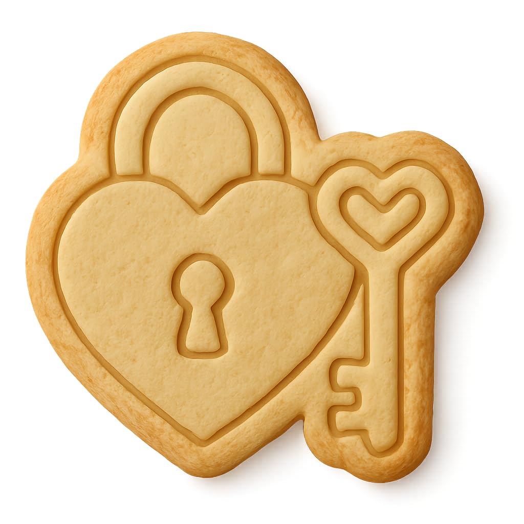 Love Lock and Key Cookie Cutter - 4x3.4" Fun Romantic Baking Set