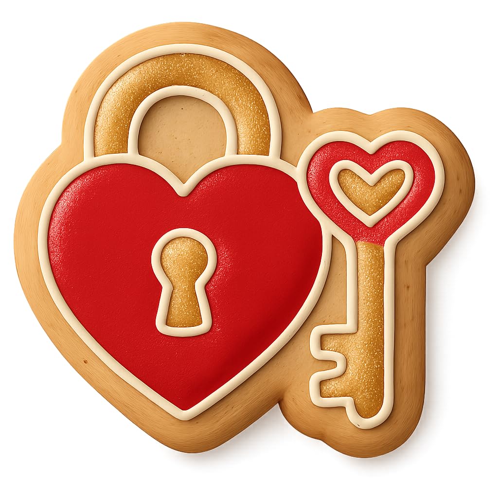 Love Lock and Key Cookie Cutter - 4x3.4" Fun Romantic Baking Set
