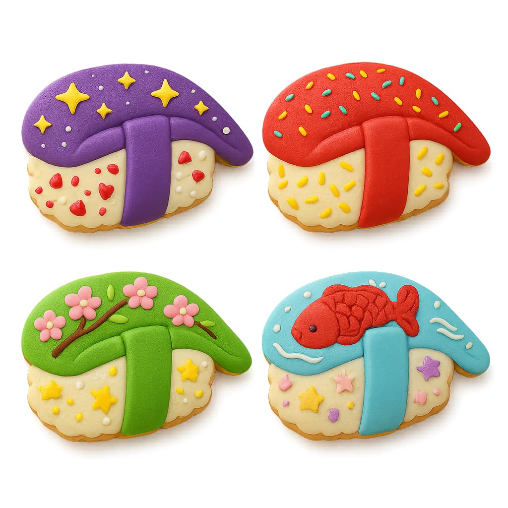 Mighty Gadget Sushi Roll Cookie Cutter & Stamp - 4x2.5" Delightful Novelty for Sushi Lovers (Random Color)