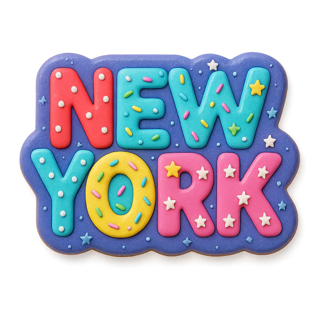 New York Word Cookie Cutter – 4x2.76" City Name Design for NYC-Themed Baking & Gifts (Random Color)