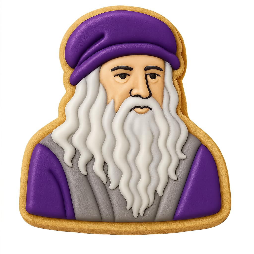Leonardo da Vinci Cookie Cutter - 4x3.6" Premium Baking Design