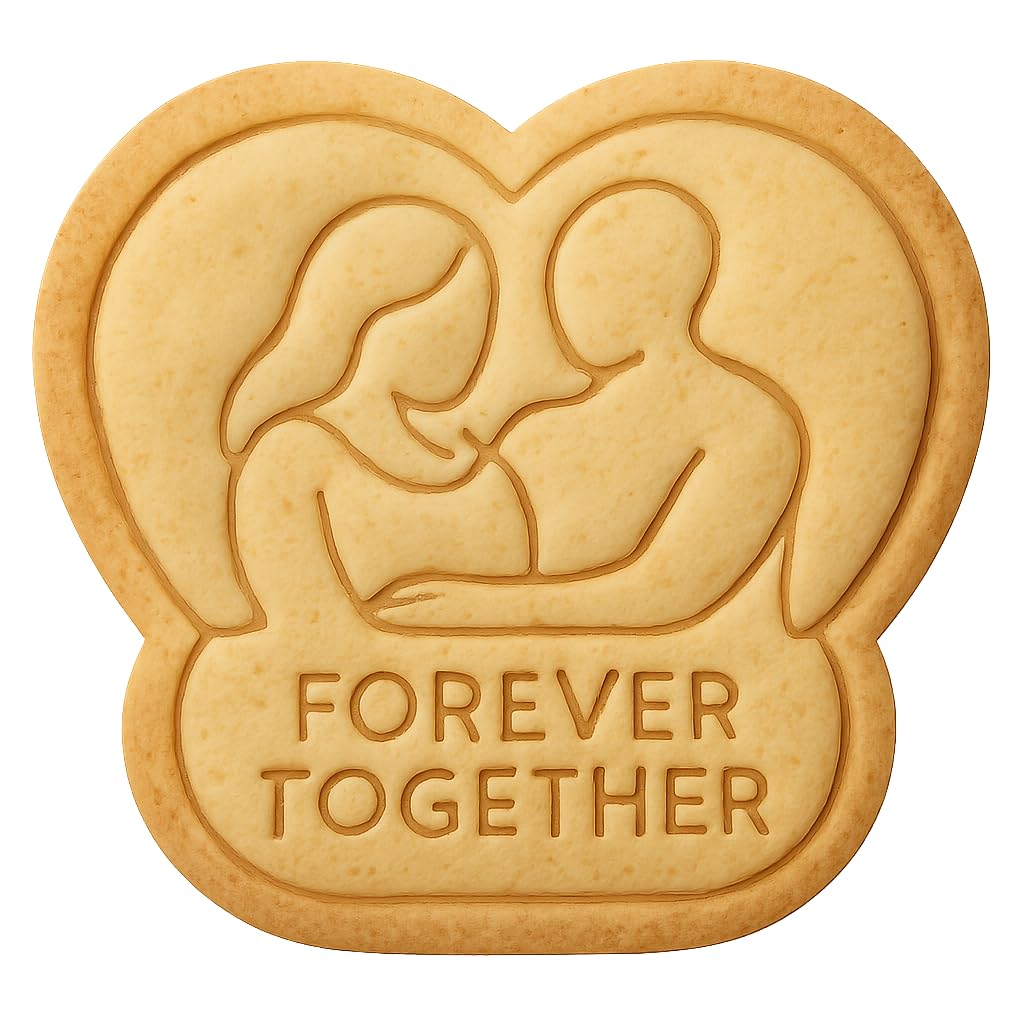 Forever Together Heart Cookie Cutter - 4x3.7" Romantic Baking Design