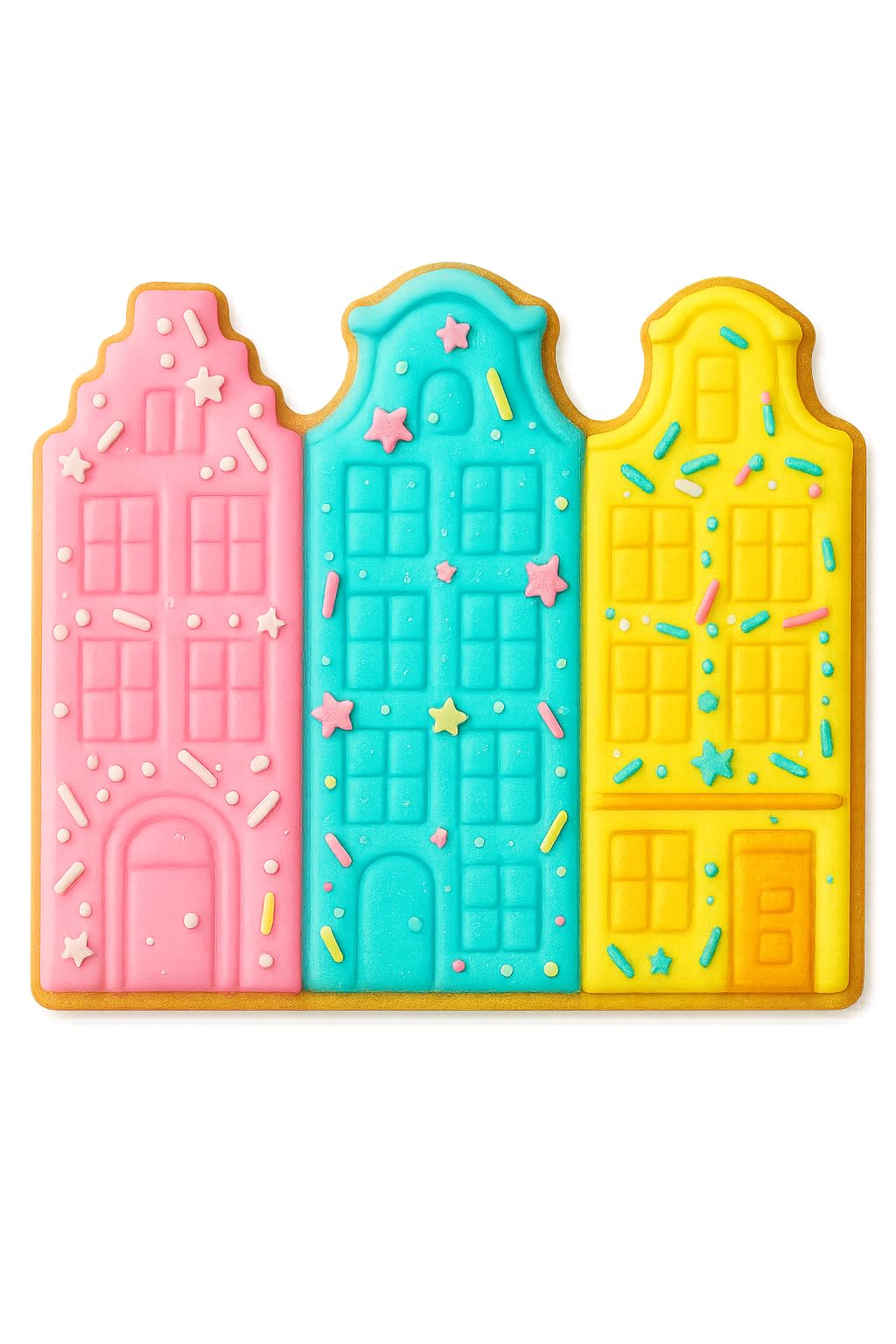 Classic Amsterdam Canal Houses Cookie Cutter - 4x3.9" Fun Kids Baking