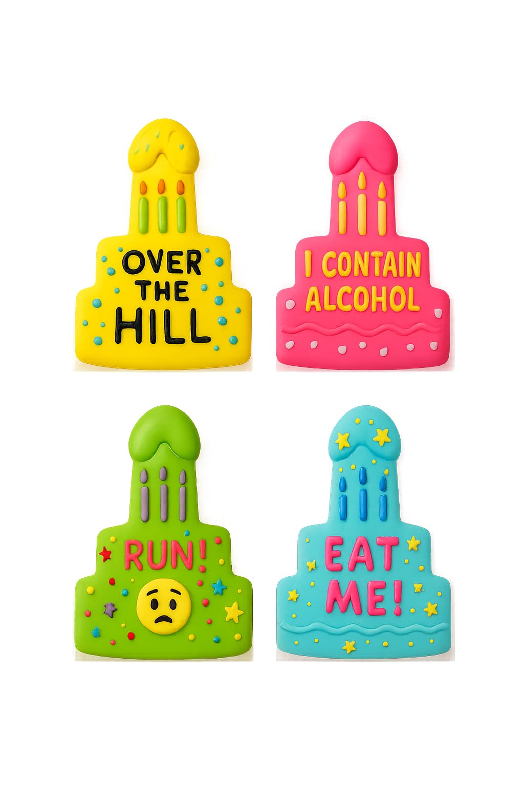 Mighty Gadget Naughty Adult Birthday Cake Candles Cookie Cutter & Stamp - 4x3" Ideal for Party Treats (Random Color)