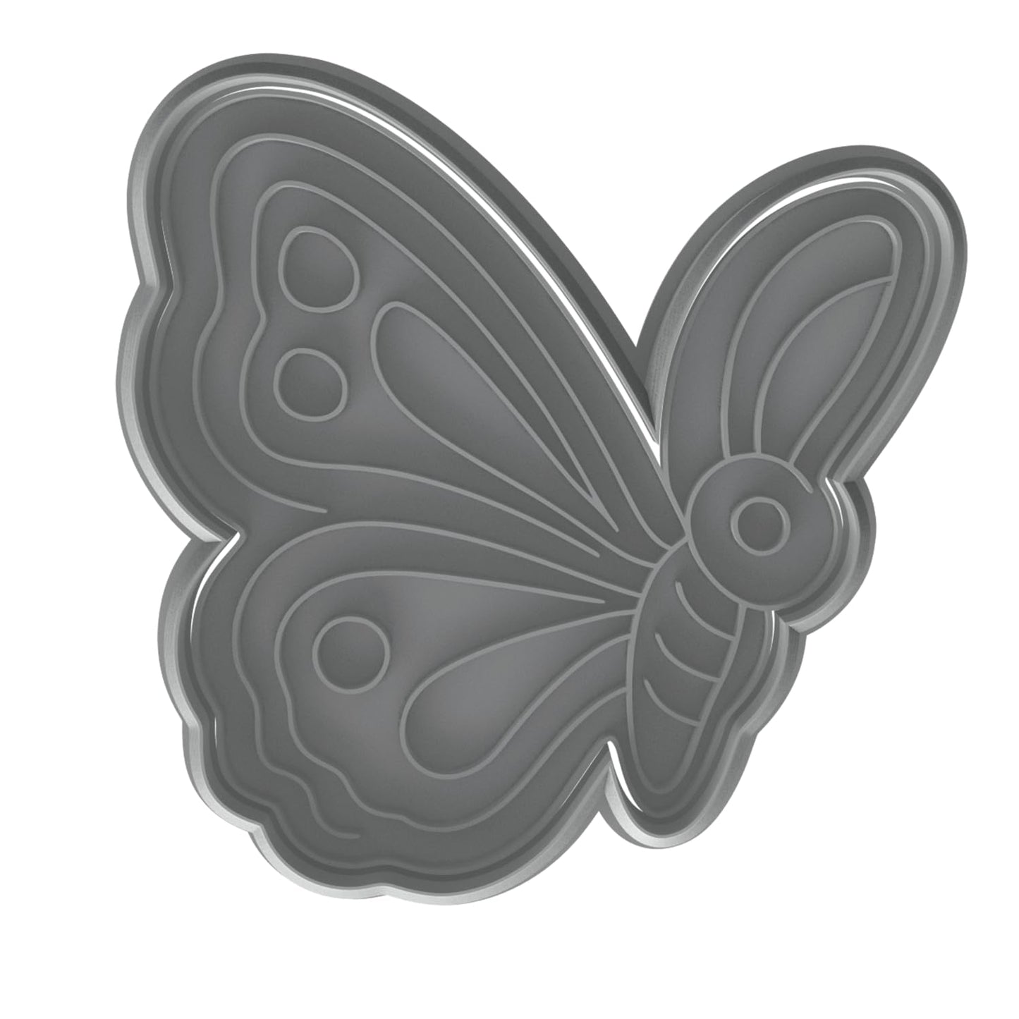 Mighty Gadget Side Butterfly Cookie Cutter & Stamp - 4x3.9" Elegant Design for Nature Lovers Baking (Random Color)
