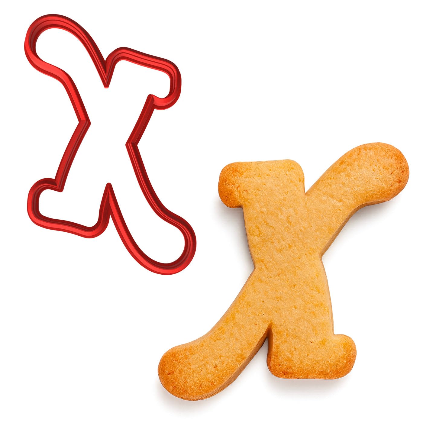 Fancy Cursive Letter Cookie Cutter - 4" Tall Alphabet Baking Mold (Random Color)