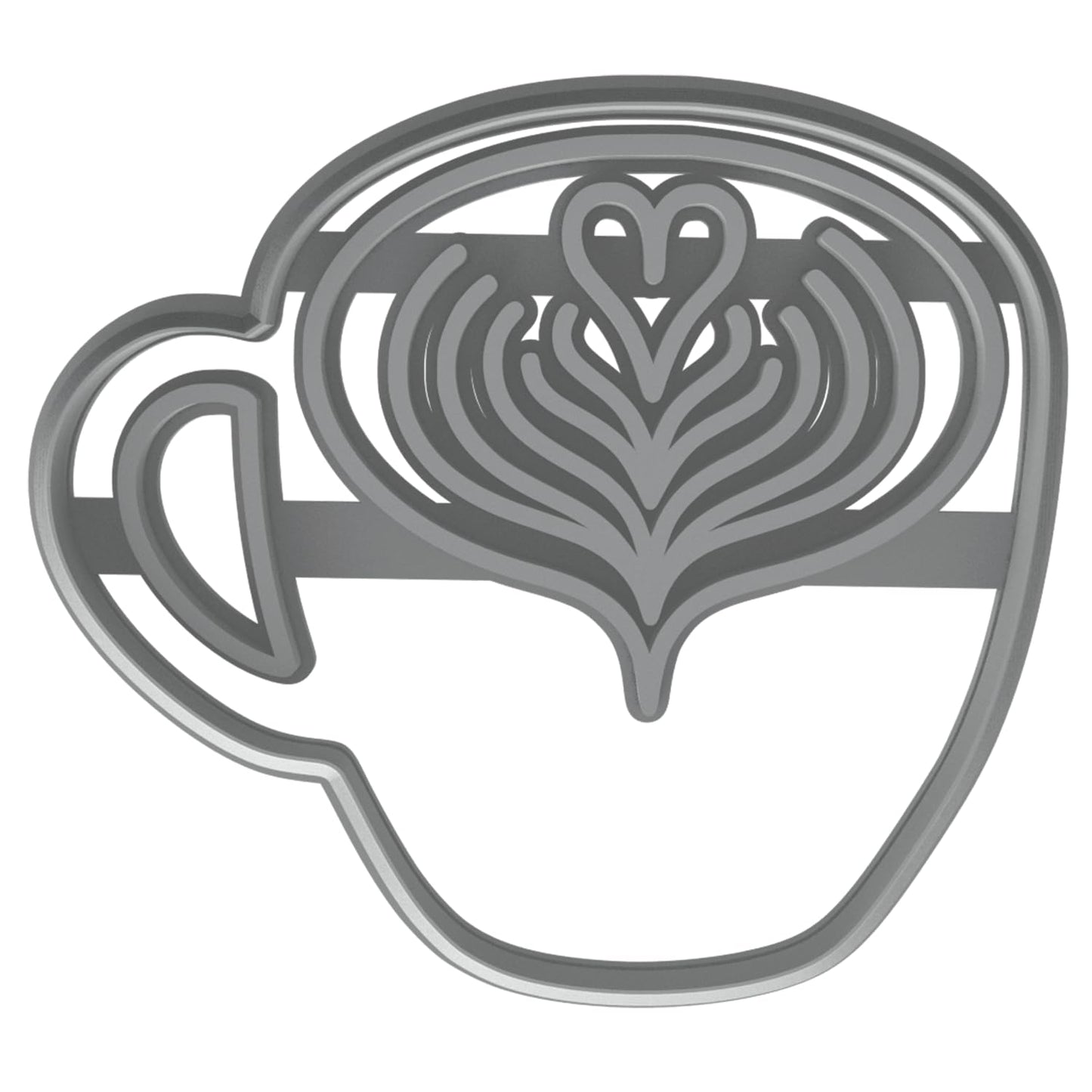 Mighty Gadget Latte Art Cup Cookie Cutter & Stamp - 4x3" Beautiful Design for Coffee Lovers (Random Color)