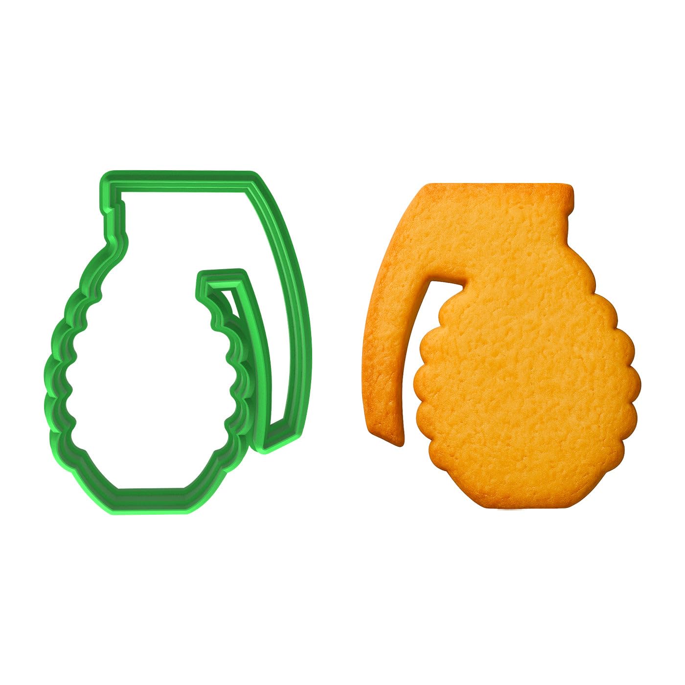 Mighty Gadget Hand Grenade Cookie Cutter - 3.5x2.68", Combat & Army Inspired Cookie Mold for Patriotic Occasions (Random Color)