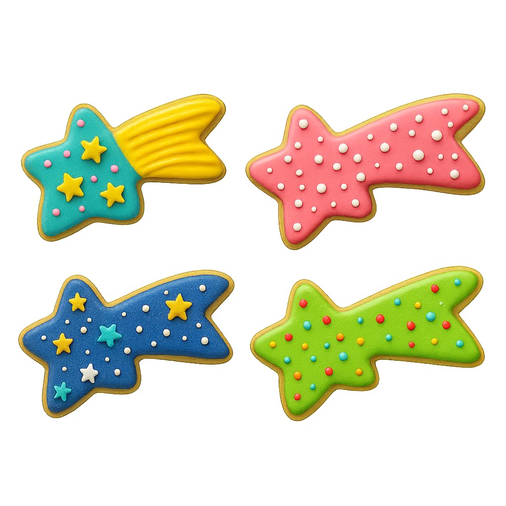 3 Sizes Shooting Star Cookie Cutter Set 4x2" 3x1.5" 2x1" Fun Cracker Made
