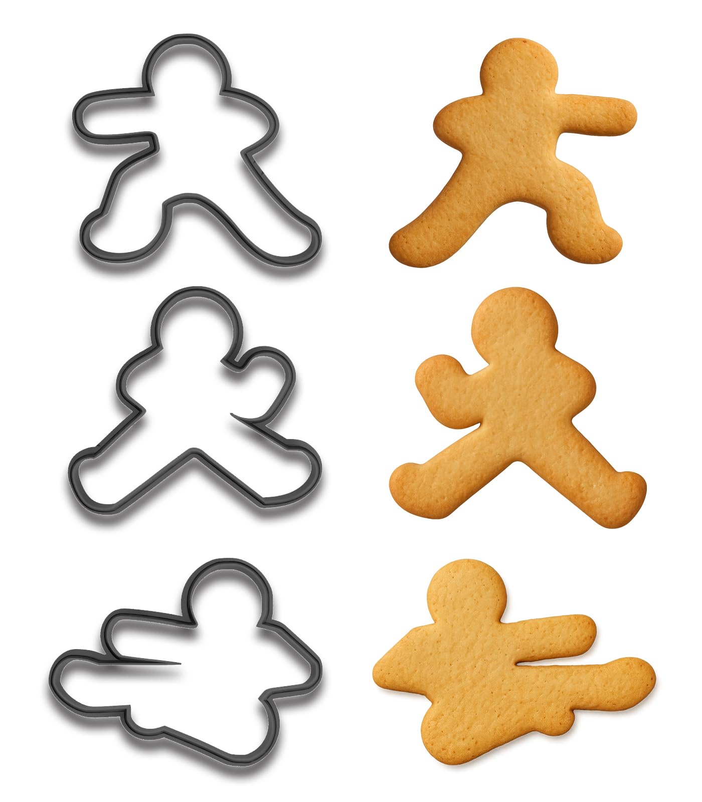 Mighty Gadget Martial Masters Cookie Cutter Collection - 4" Ninja, Karate, and Kung Fu Poses
