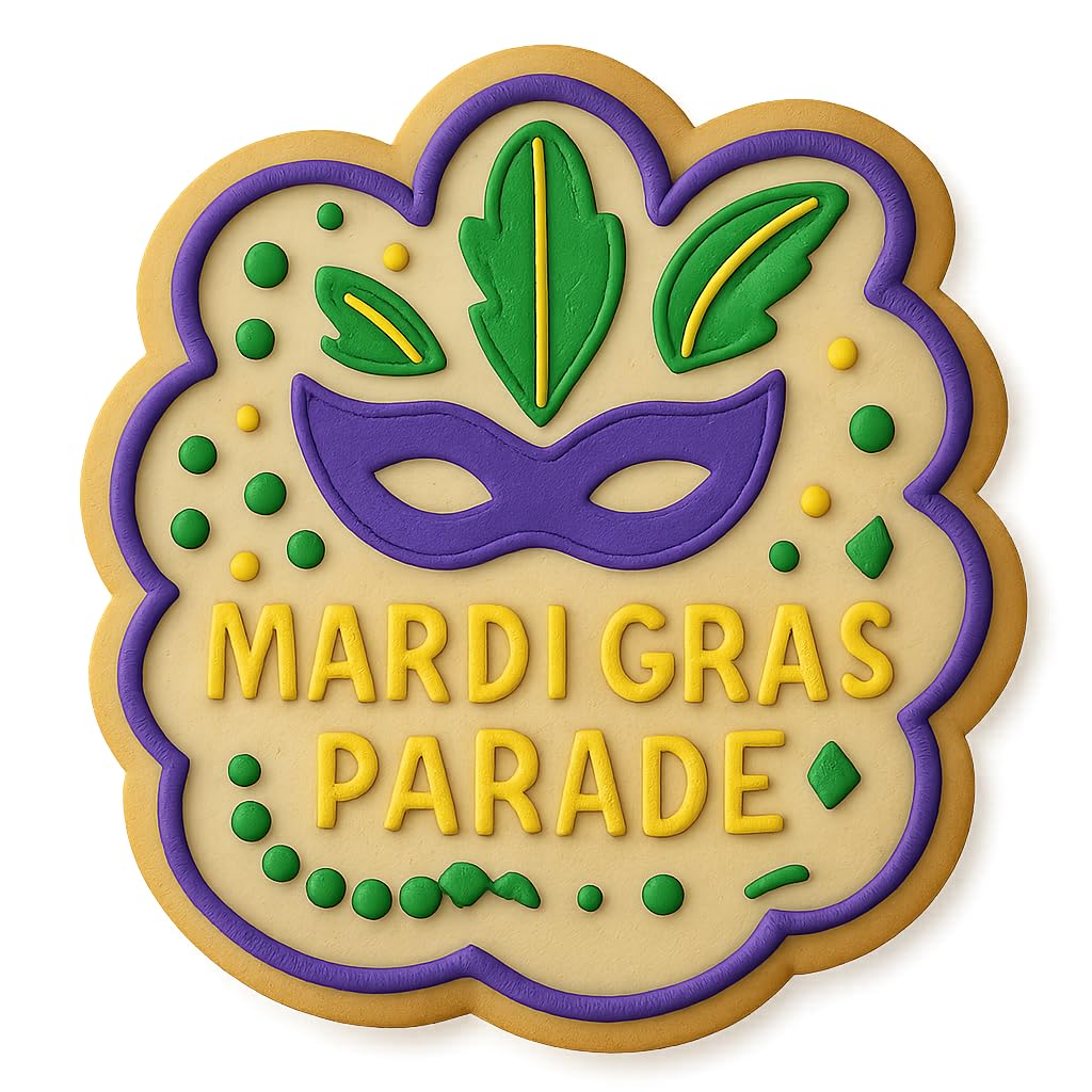 Mardi Gras Parade Mask Cookie Cutter - 4x4" Fun Party Baking Design Set