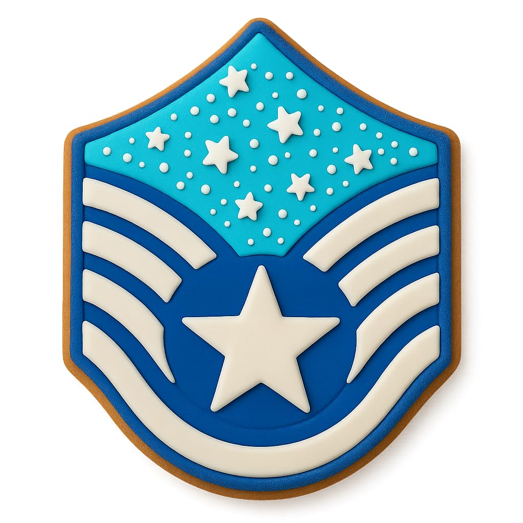 Air Force Master Sergeant Cookie Cutter & Stamp 4.25x3.14" for Baking Fondant