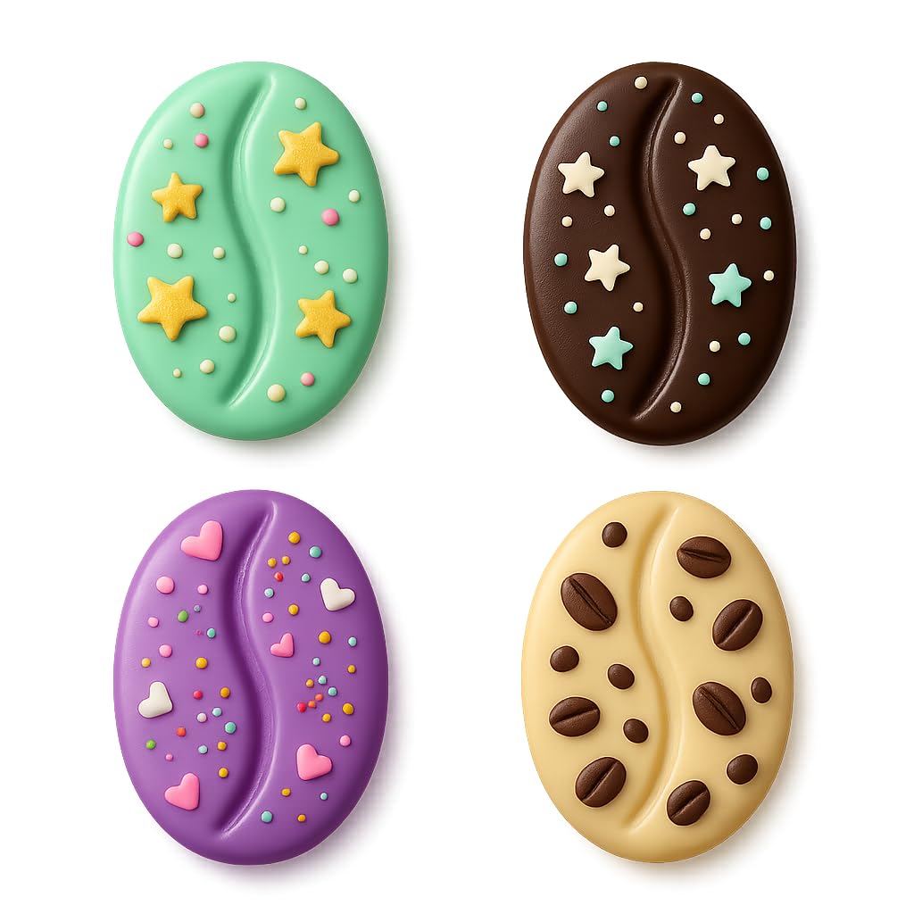 Mighty Gadget Coffee Bean Cookie Cutter & Stamp - 4x2.8" Unique Aroma for Coffee Lovers (Random Color)