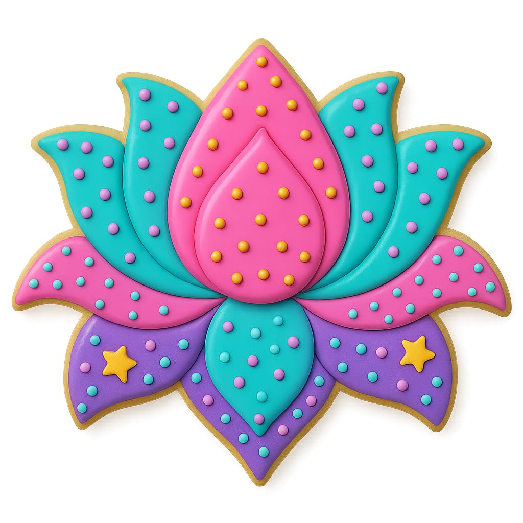 Detailed Lotus Blossom Cookie Cutter & Stamp - 4x3", Floral-Themed Baking & Fondant Tool