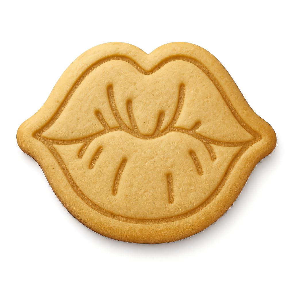 Luscious Lips with Lines Cookie Cutter - 4x3" Fun Kitchen Party Design
