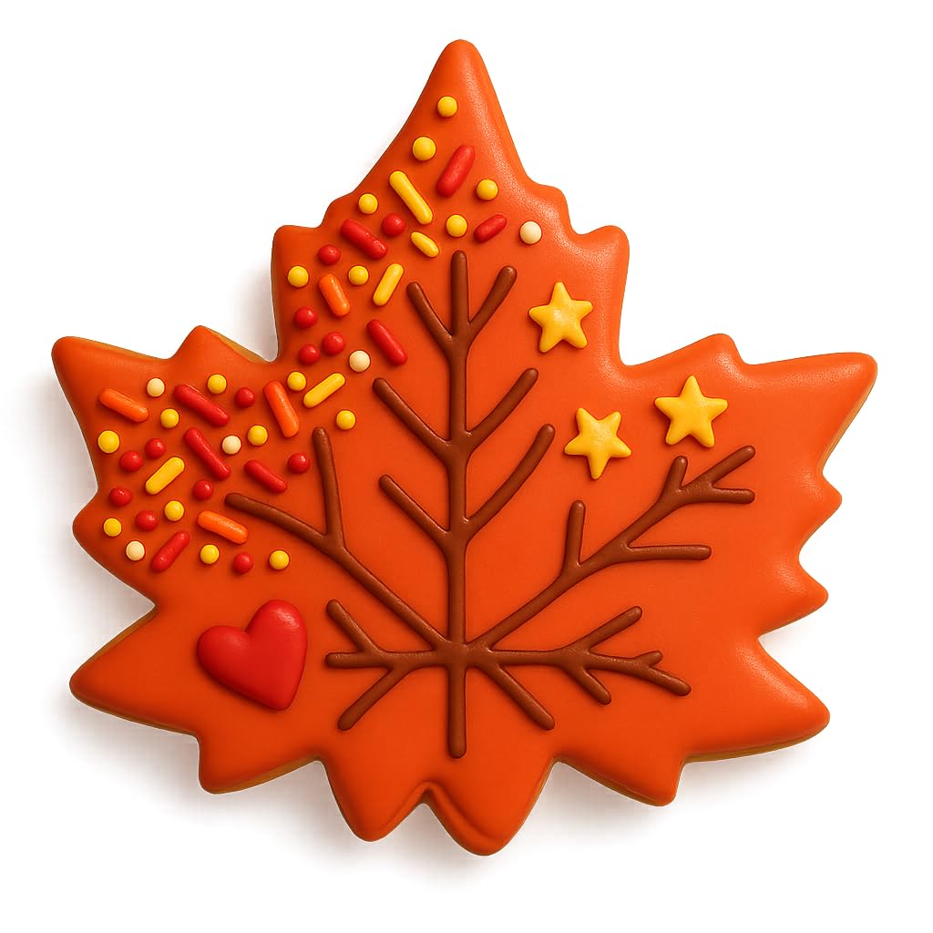 Mighty Gadget Detailed Maple Leaf Cookie Cutter & Stamp Set - 4x4 Inches, Perfect for Fall and Autumn-Themed Baking