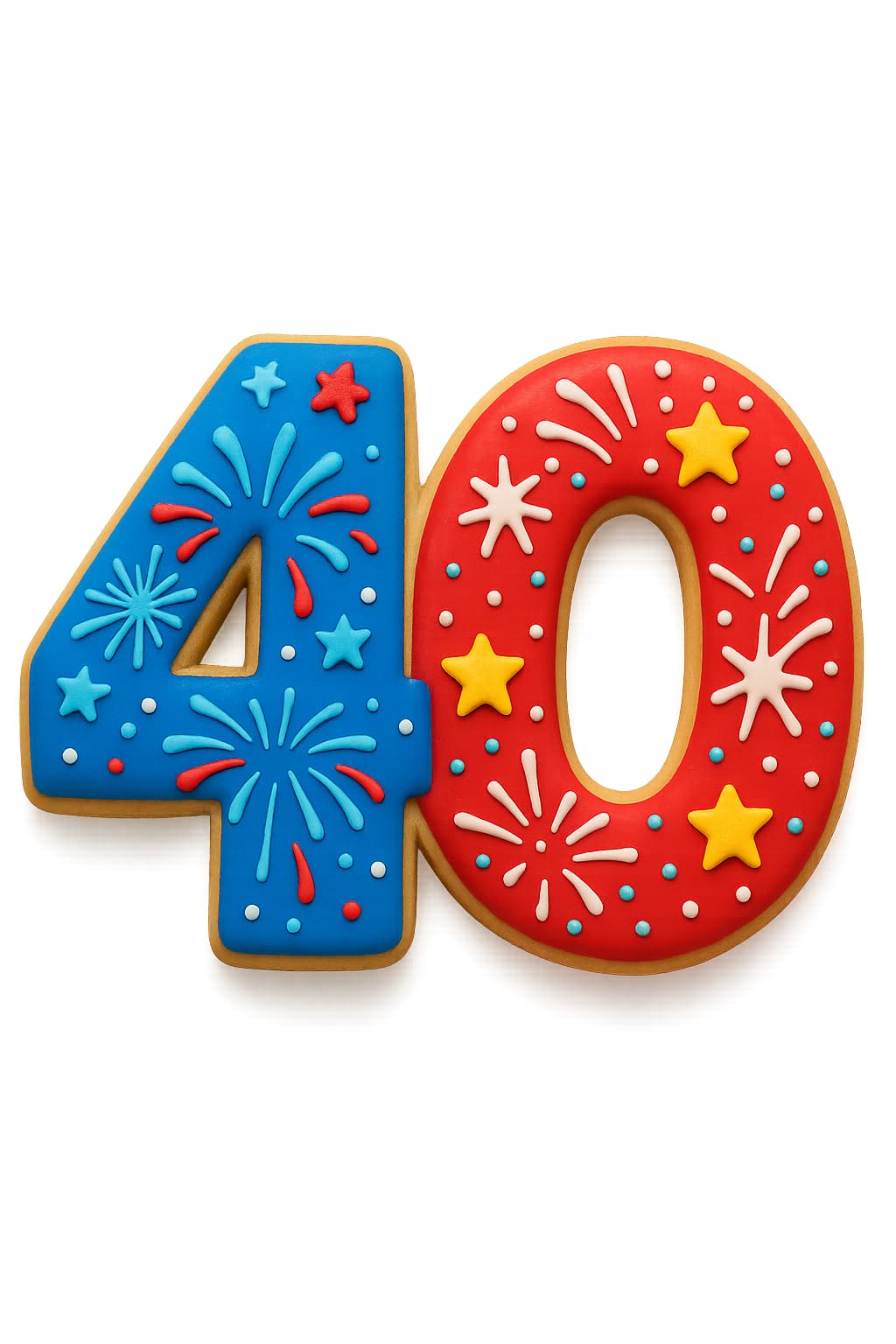 Mighty Gadget Number 40 Cookie Cutter (4x3") - Perfect for 40th Birthdays & Anniversaries (Random Color)
