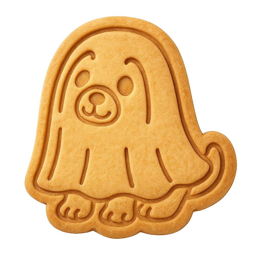 Kawaii Ghost Dog Cookie Cutter - 4x3.8" Fun Halloween Baking Design