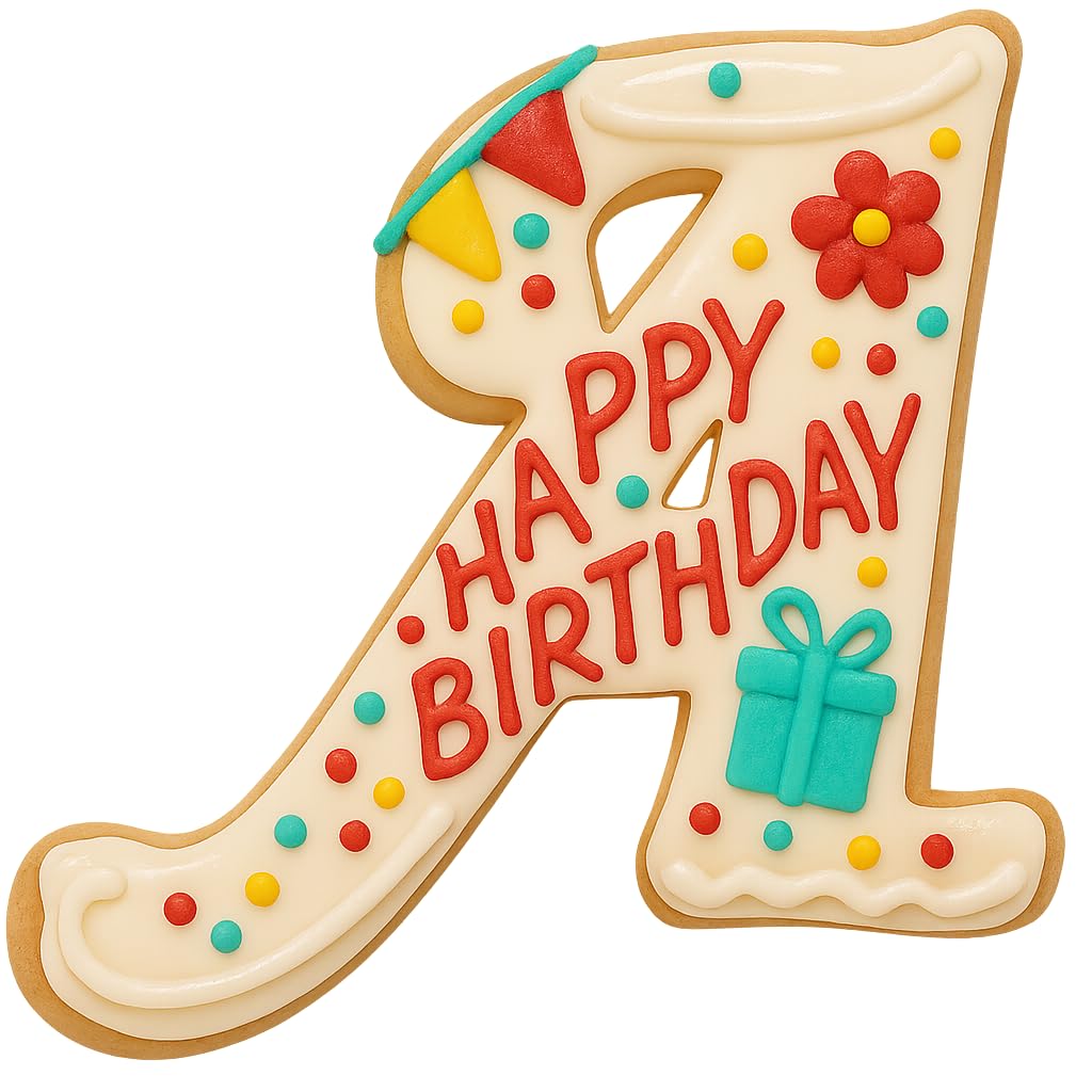 Fancy Cursive Letter Cookie Cutter - 4" Tall Alphabet Baking Mold (Random Color)