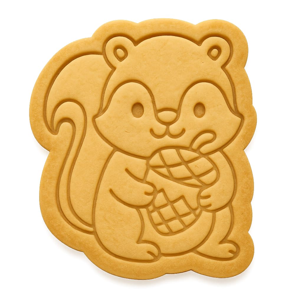 Adorable Squirrel w/ Pinecone Cookie Cutter - 4x3.48" Kids Party Set