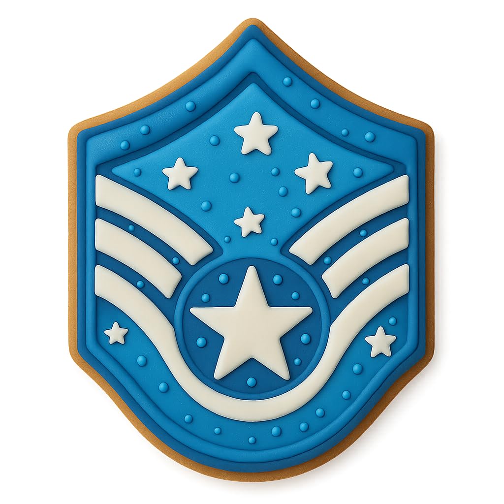 Air Force Master Sergeant Cookie Cutter & Stamp 4.25x3.14" for Baking Fondant