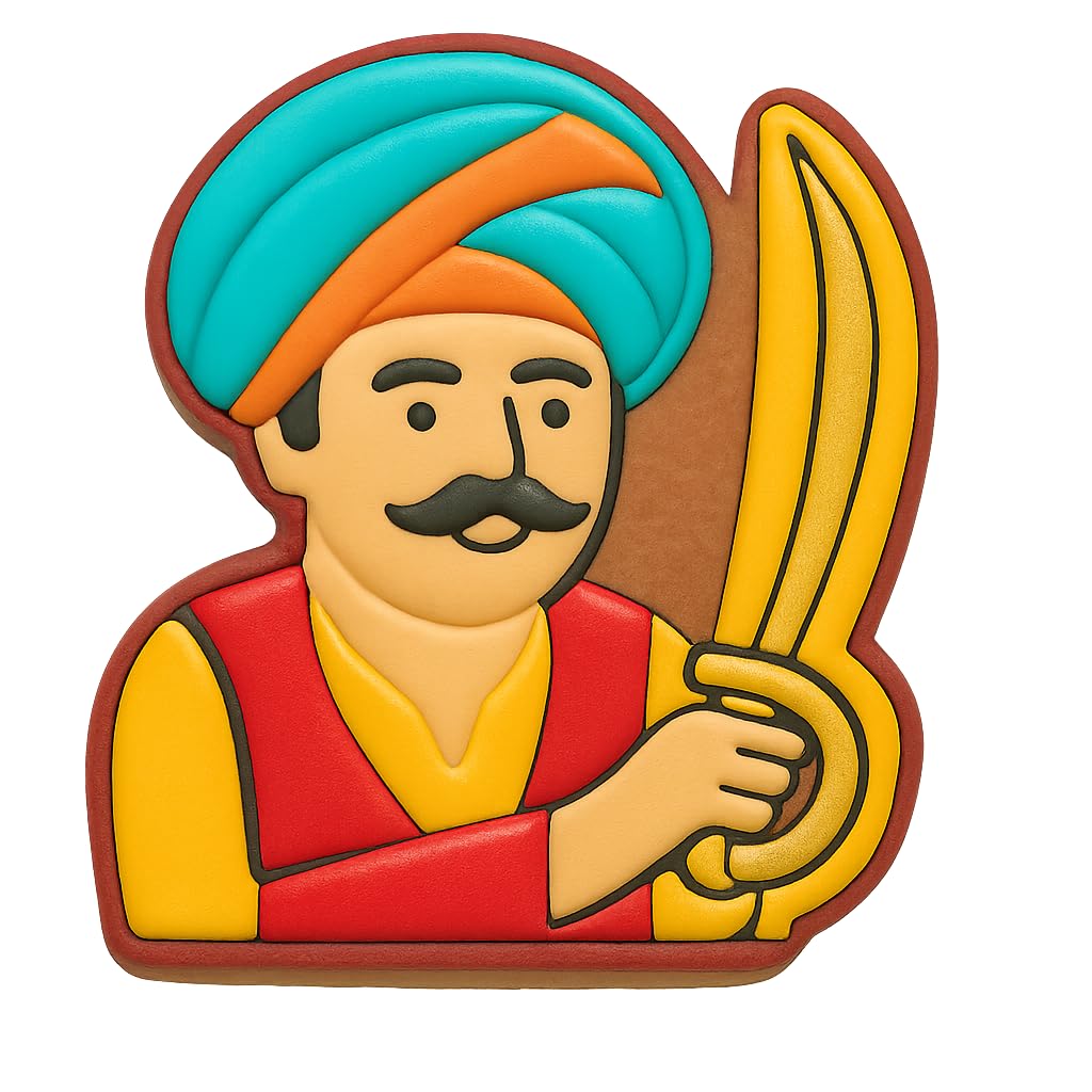 Ali Baba Holding Sword Cookie Cutter - 4x3.5" Creative Adventure Baking Fun