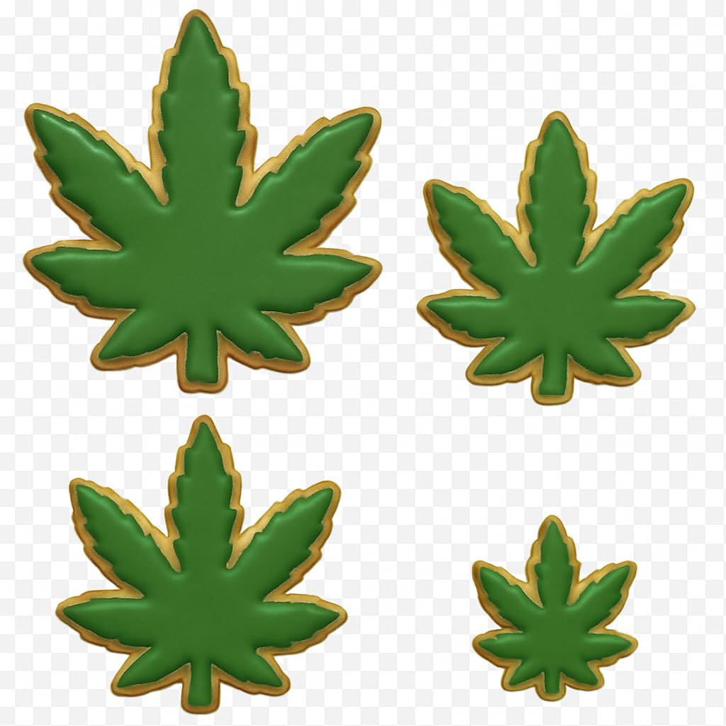 Marijuana Cannabis Pot Leaf Cookie Cutter Set – 4-Piece (4", 3.5", 2.5", 1.5") – Fun 420 Baking & Edible Creations