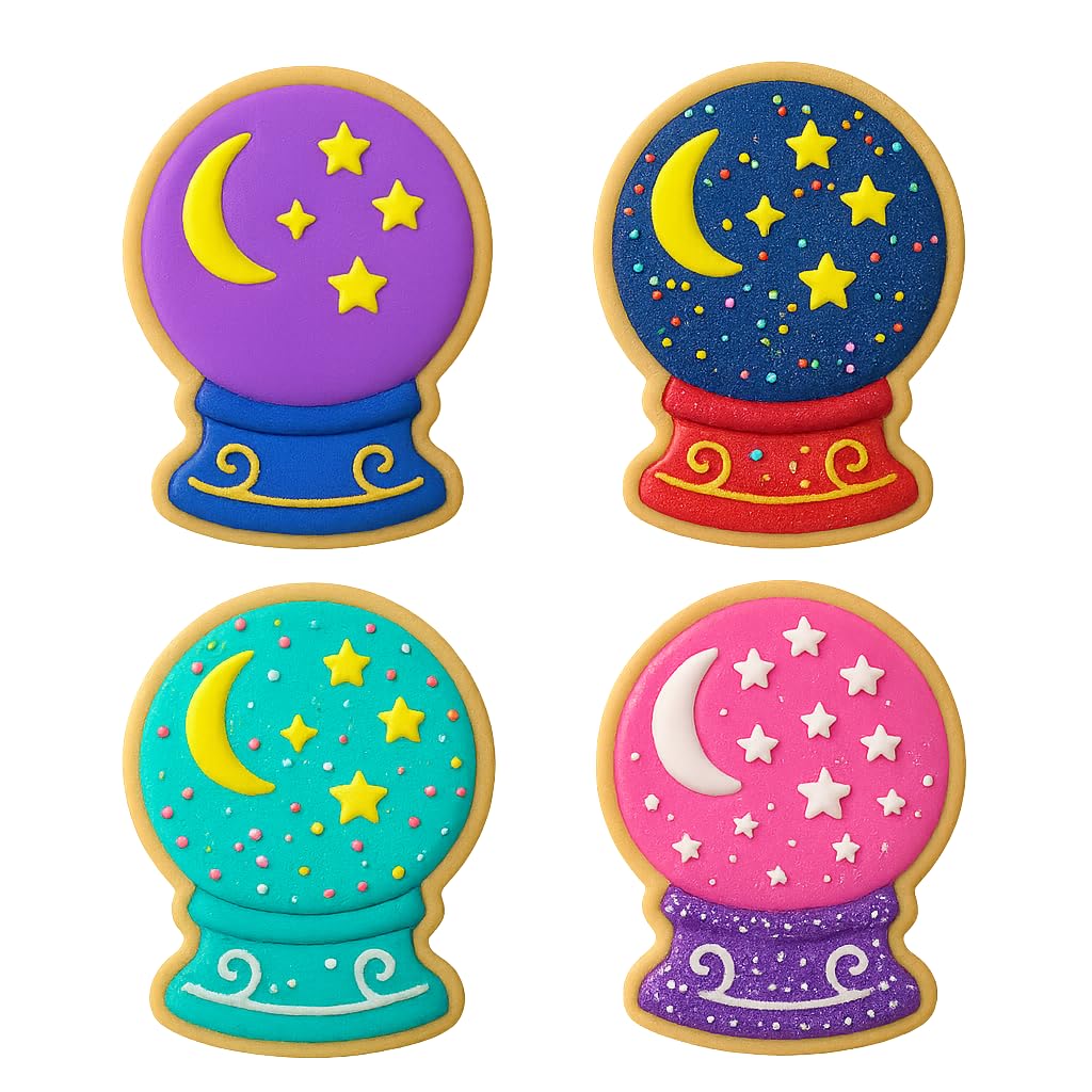 Crystal Ball Cookie Cutter & Stamp 4x3" for Baking Fondant Clay Embosser Gifts