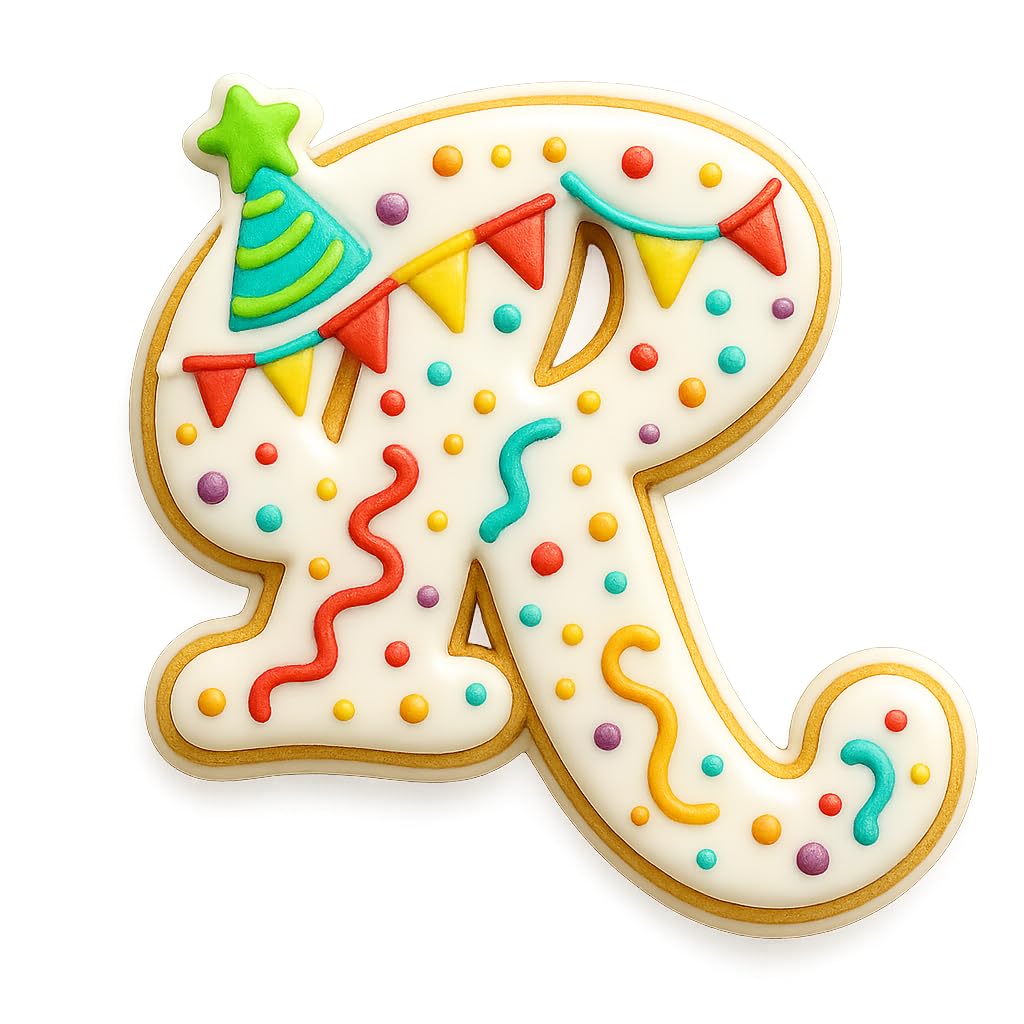 Fancy Cursive Letter Cookie Cutter - 4" Tall Alphabet Baking Mold (Random Color)