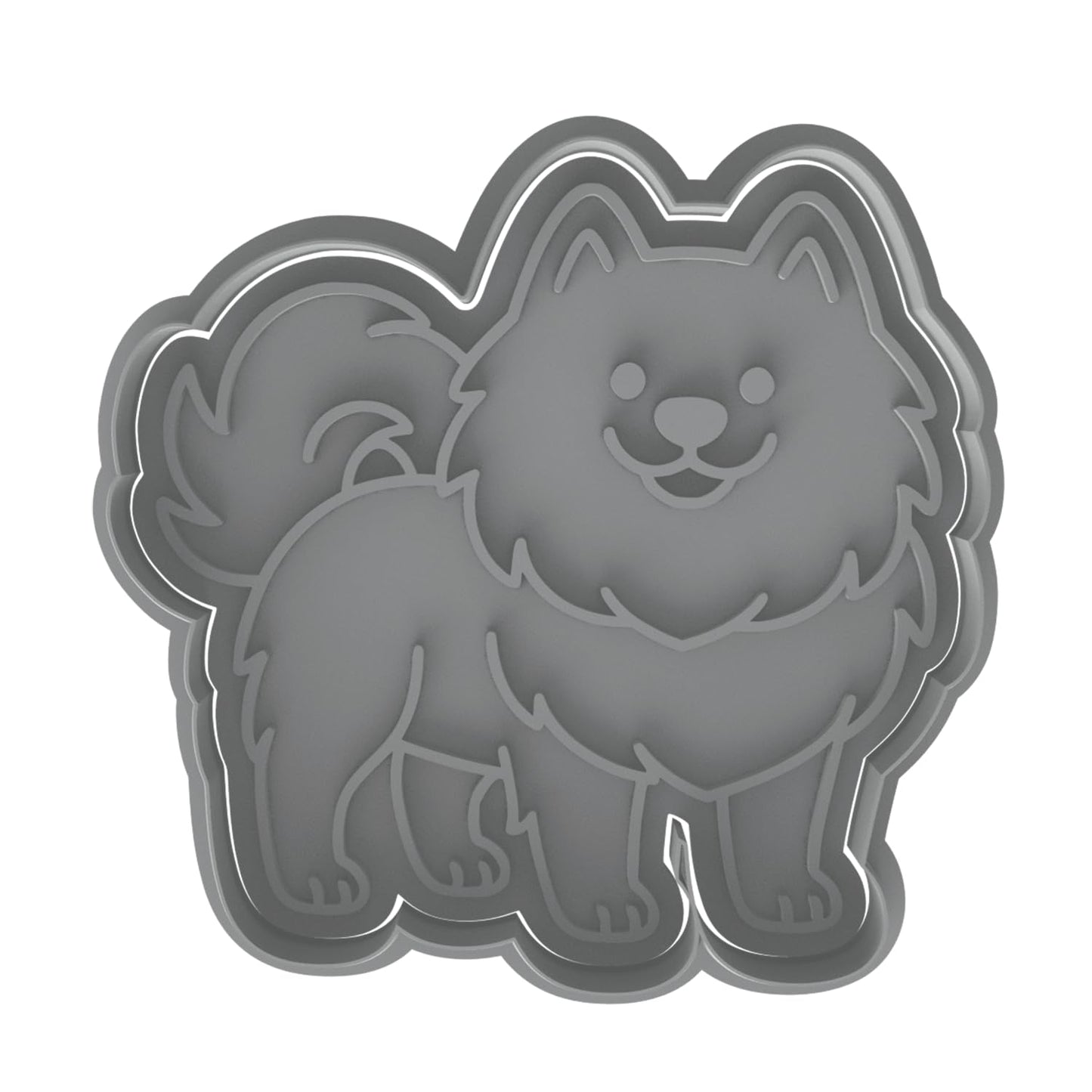 Smiling Samoyed Dog Cookie Cutter & Stamp 4x3.9" for Baking Fondant Clay Gifts
