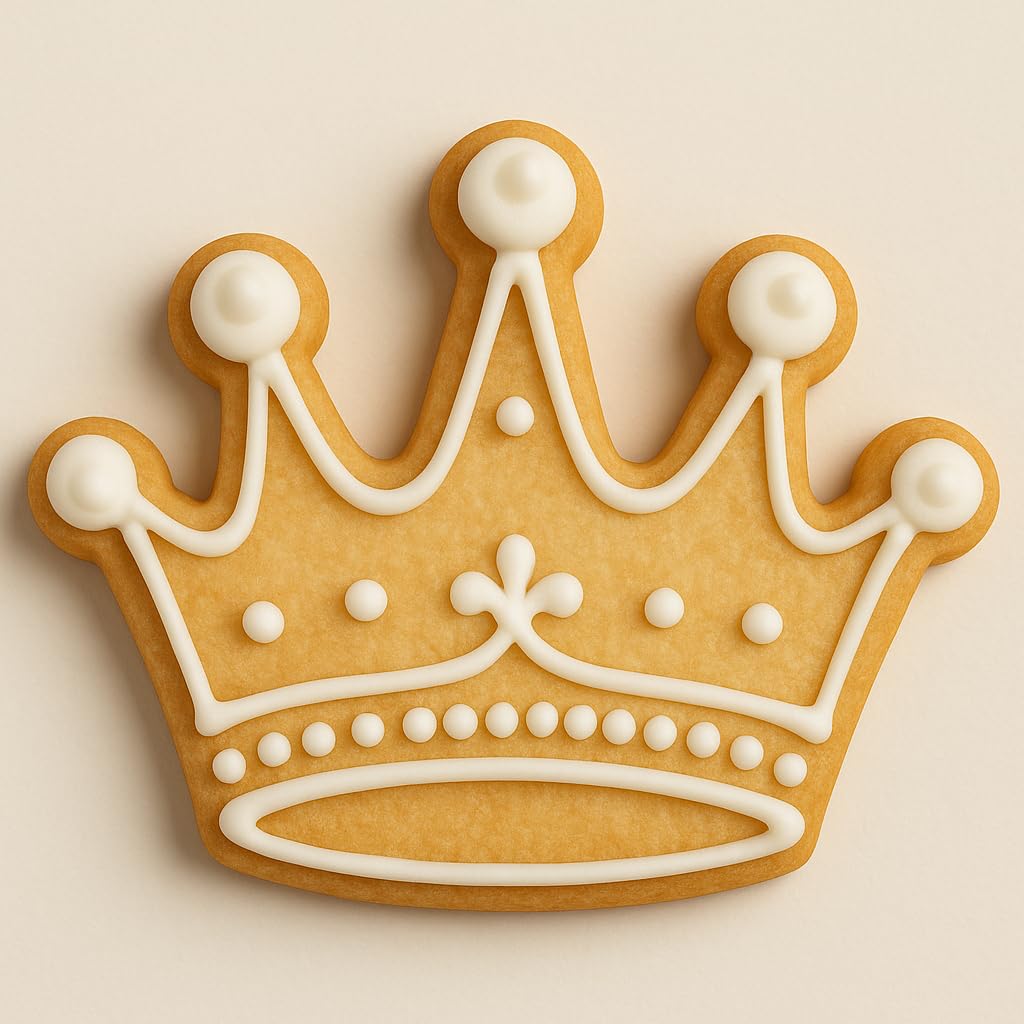 Crown Cookie Cutter (4x2.8") - Perfect for Royal-Themed Desserts, Fondant, and Crafts
