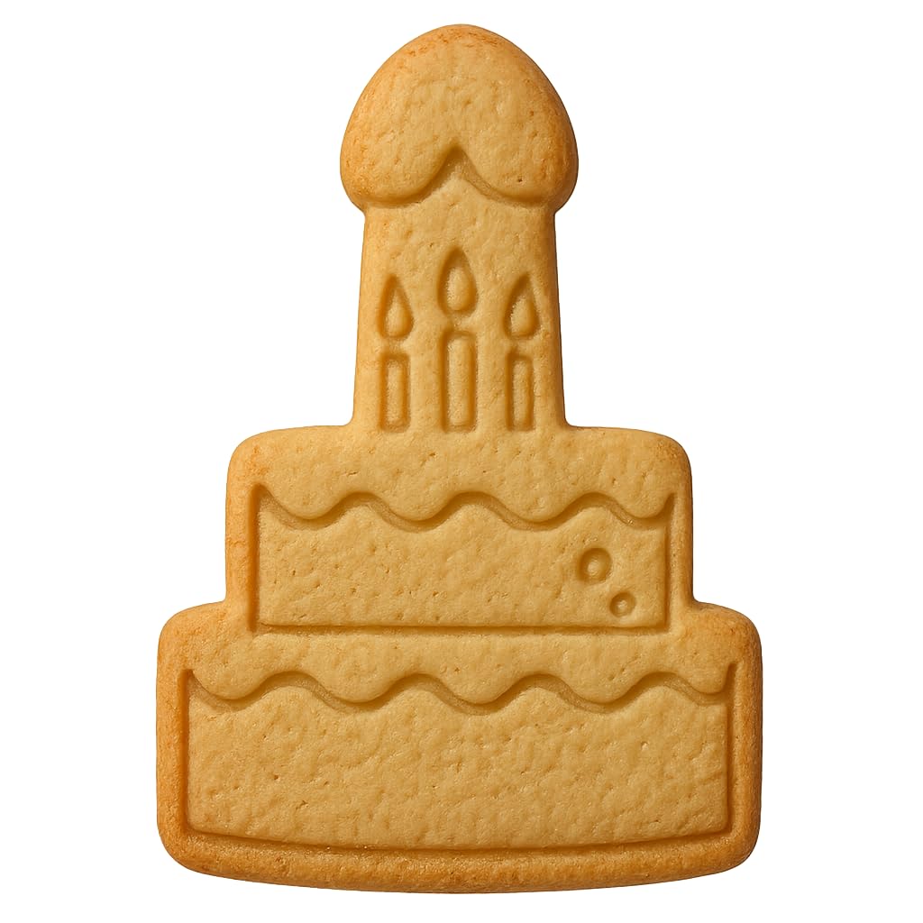 Mighty Gadget Naughty Adult Birthday Cake Candles Cookie Cutter & Stamp - 4x3" Ideal for Party Treats (Random Color)
