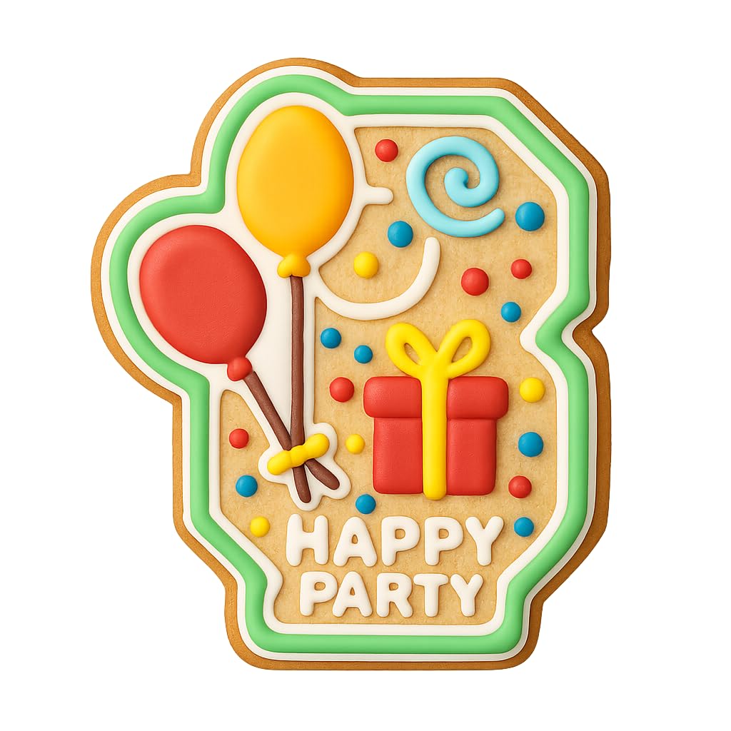 Mighty Gadget Number 8 with Balloons Cookie Cutter for 8 Year Old - 4x3.63" Birthday Celebration Mold (Random Color)
