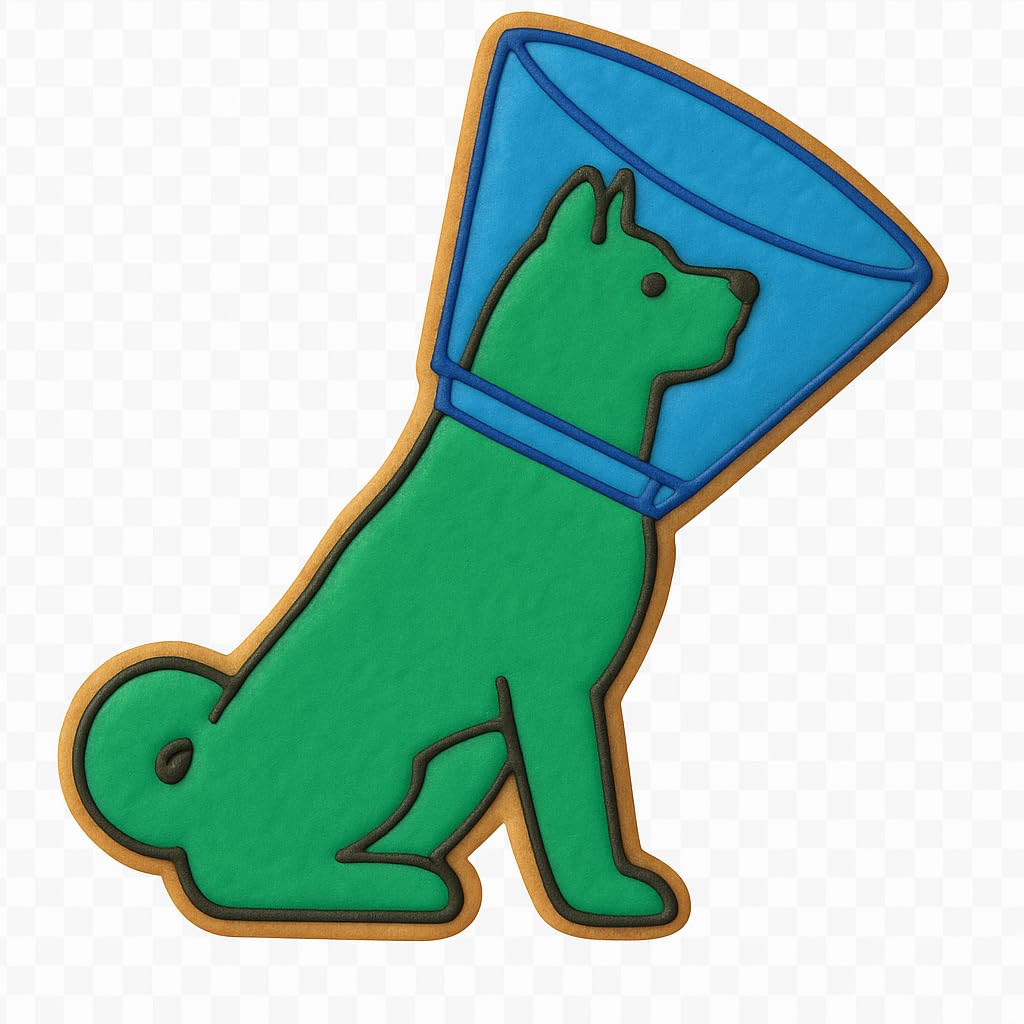Cone of Shame Dog Cookie Cutter - 4x3.67 Inches, Hilarious Veterinary-Themed Baking Mold