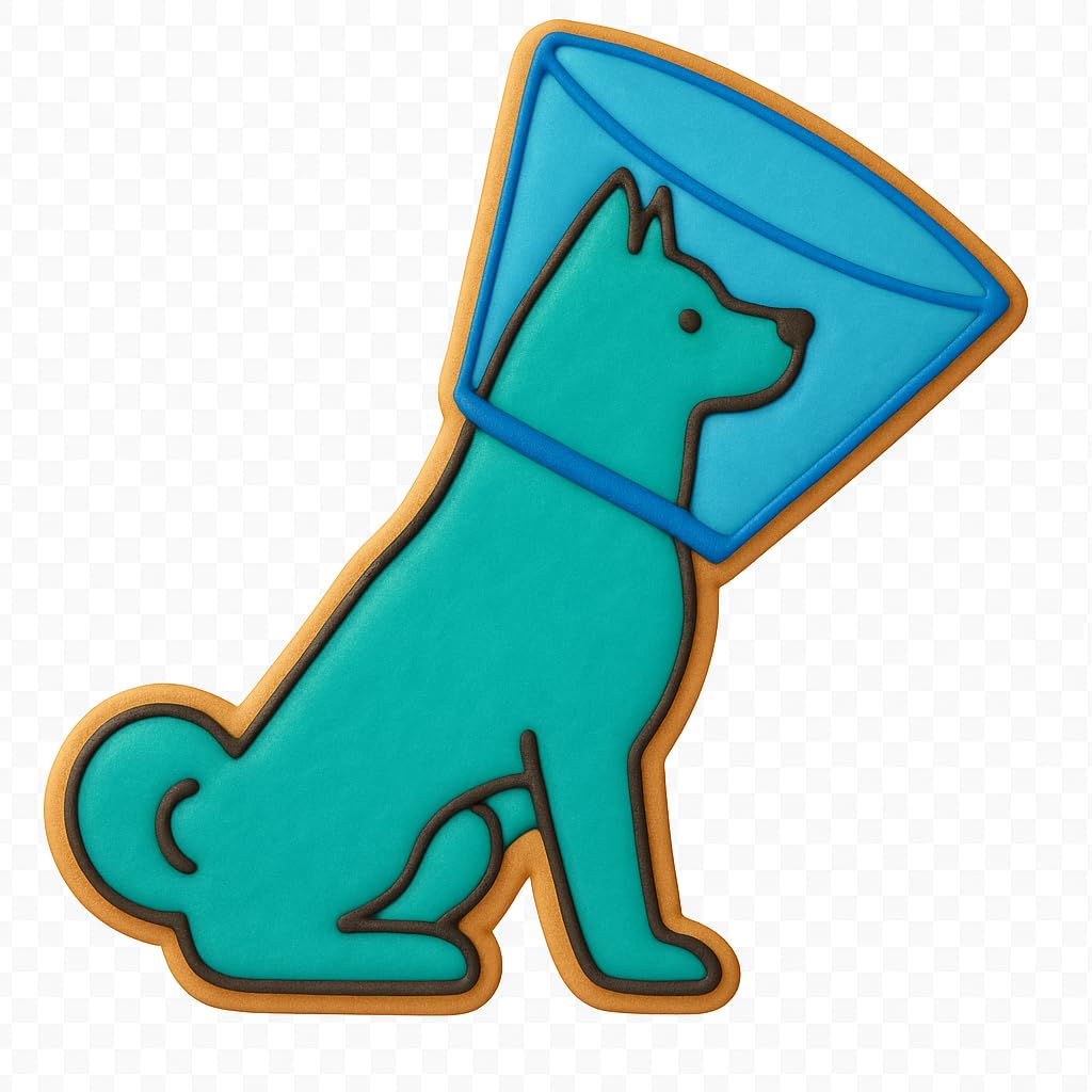 Cone of Shame Dog Cookie Cutter - 4x3.67 Inches, Hilarious Veterinary-Themed Baking Mold