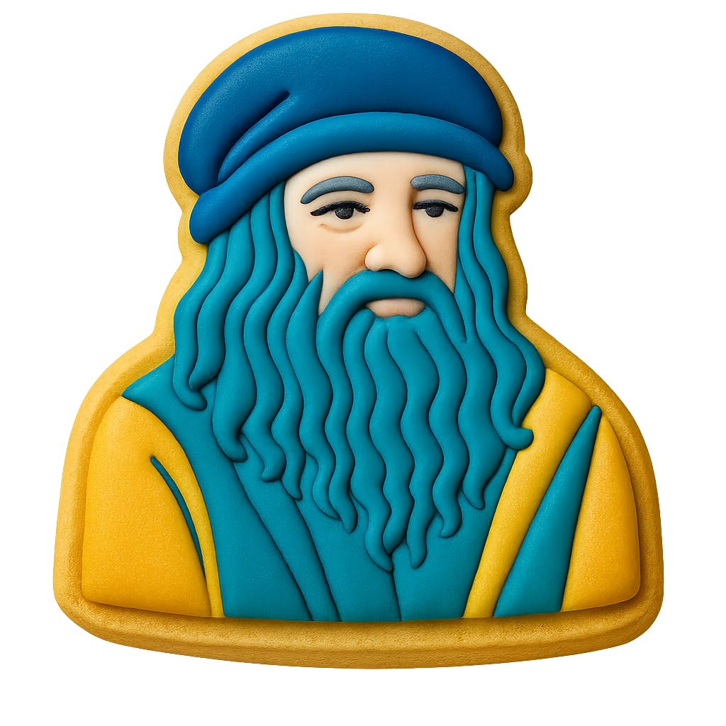 Leonardo da Vinci Cookie Cutter - 4x3.6" Premium Baking Design