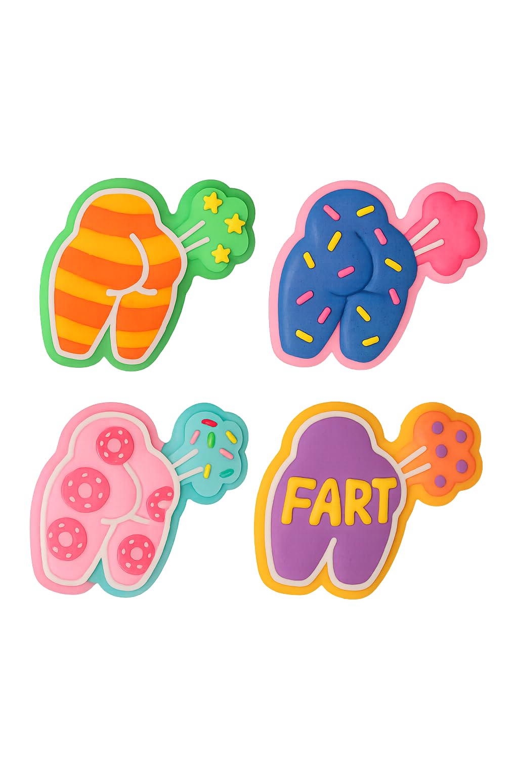 Comic Fart Cookie Cutter & Stamp 4x3.5" for Baking Fondant Clay Embosser Gifts