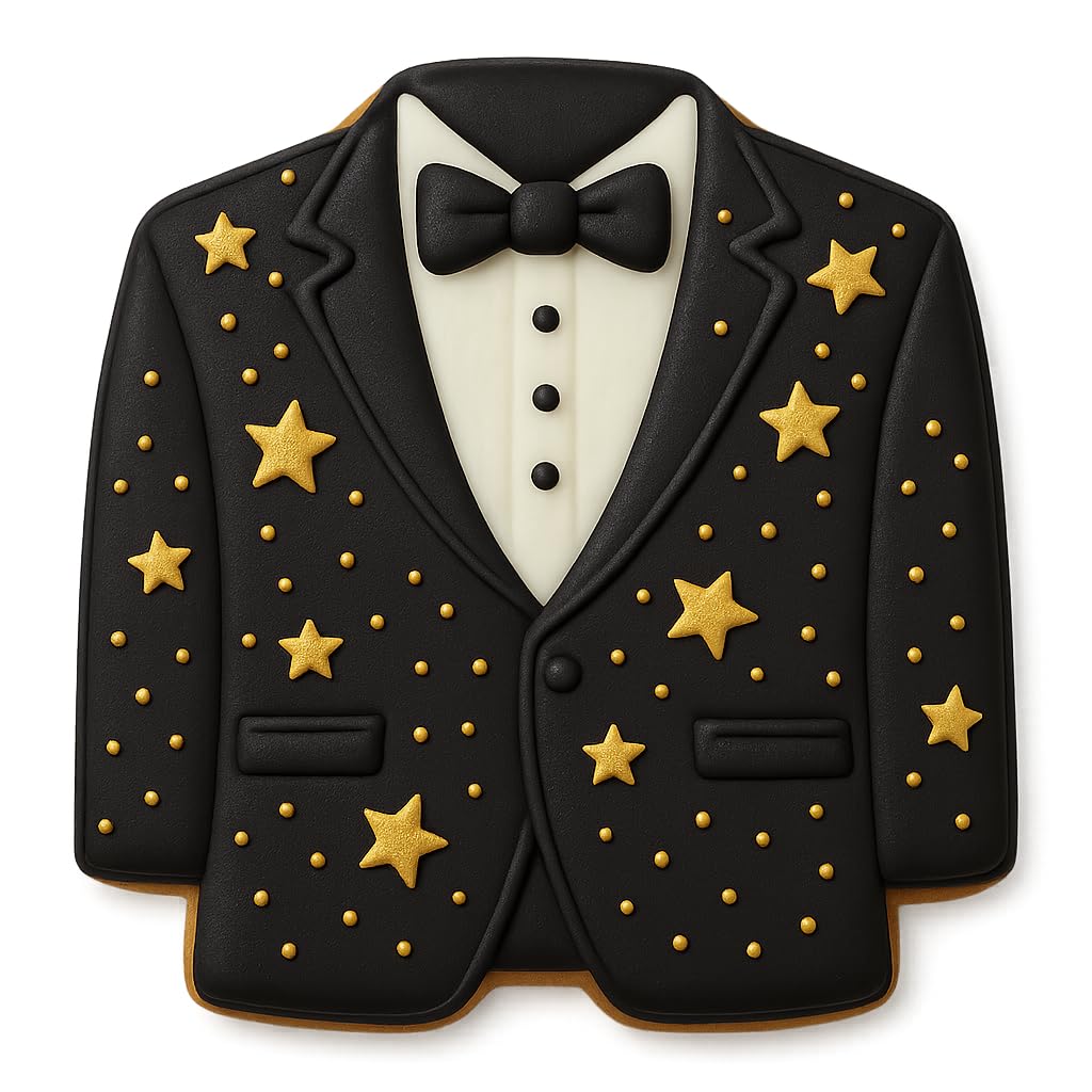 Bow Tie Tuxedo Cookie Cutter – 4x3.69" Stylish Suit Design for Weddings & Events (Random Color)