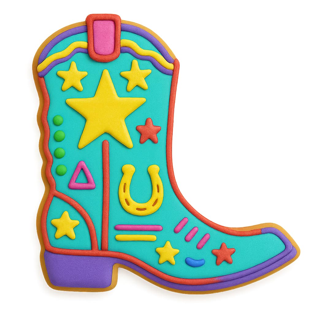 Cowboy Boot Cookie Cutter - 4.25x3.94 Inches, Western-Themed Baking Tool (Random Colors)