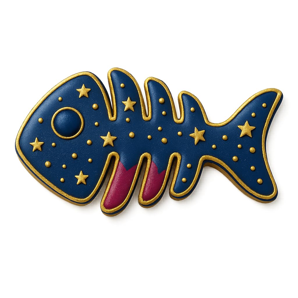 Fish Bone Cookie Cutter - 4x1.9 Inches, Fun and Unique Baking Tool