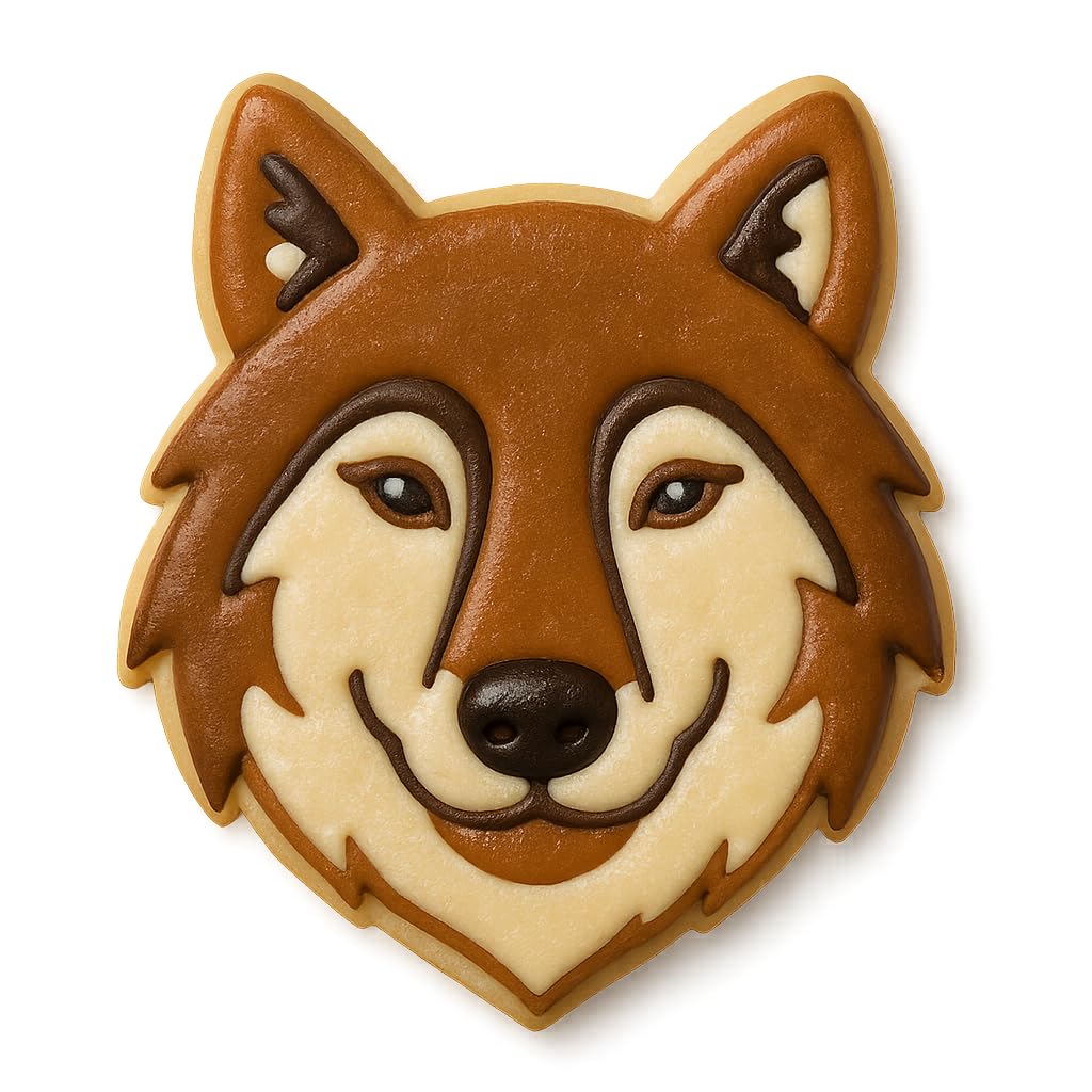 Majestic Wolf Cookie Cutter and Stamp Set - 4x3.36", Nature-Inspired Baking Mold for Animal Lovers (Random Color)