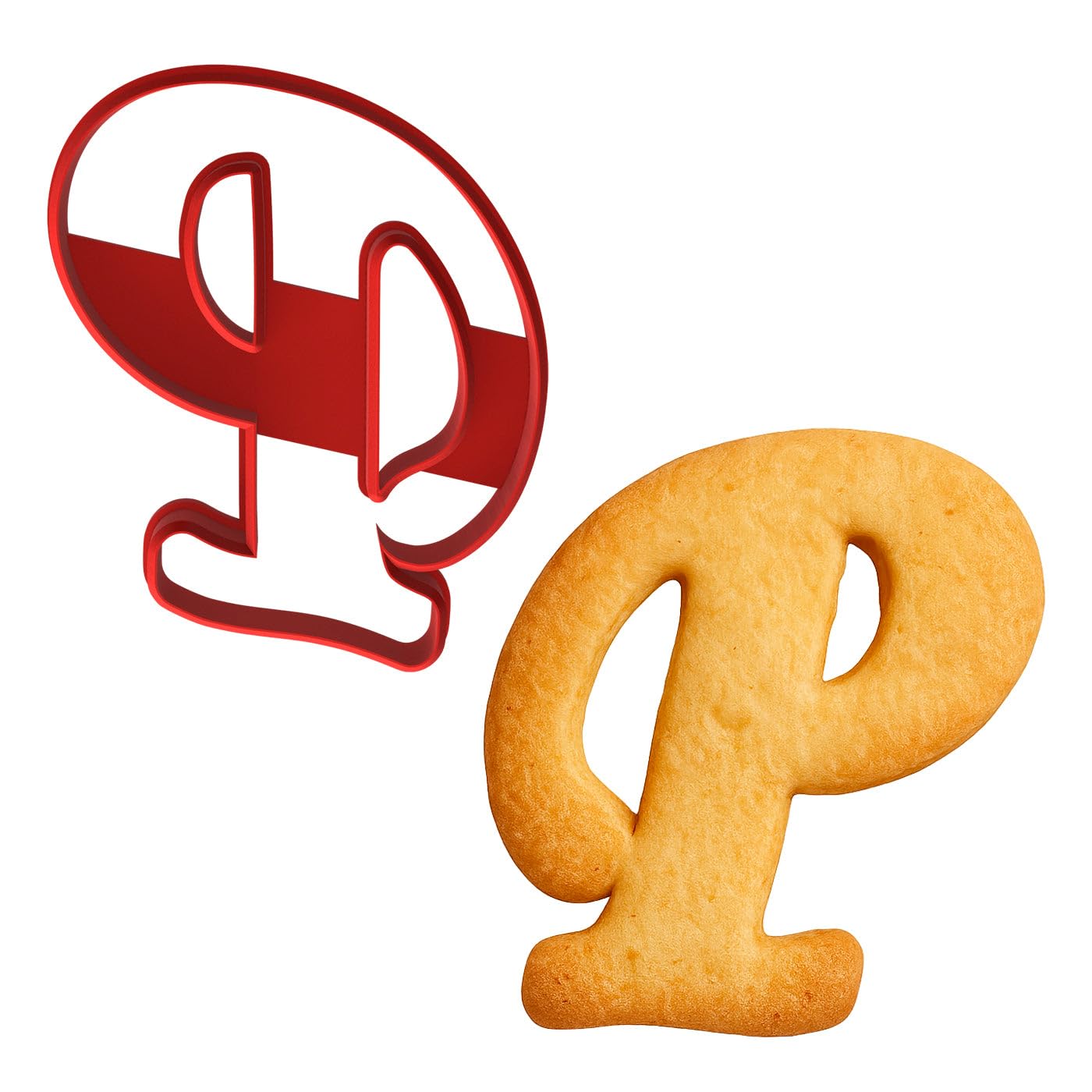 Fancy Cursive Letter Cookie Cutter - 4" Tall Alphabet Baking Mold (Random Color)