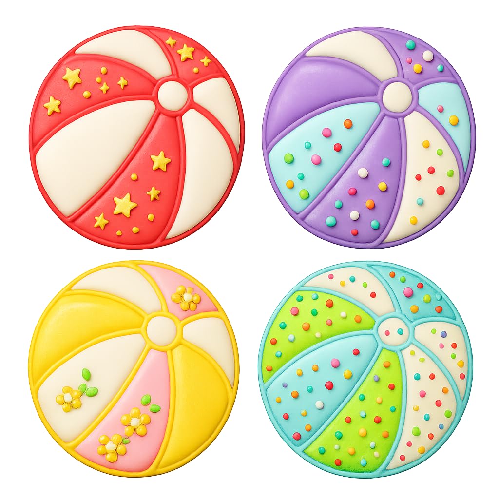 Mighty Gadget Summer Beach Ball Cookie Cutter & Stamp - 4x4" Perfect Tool for Kids' Events (Random Color)