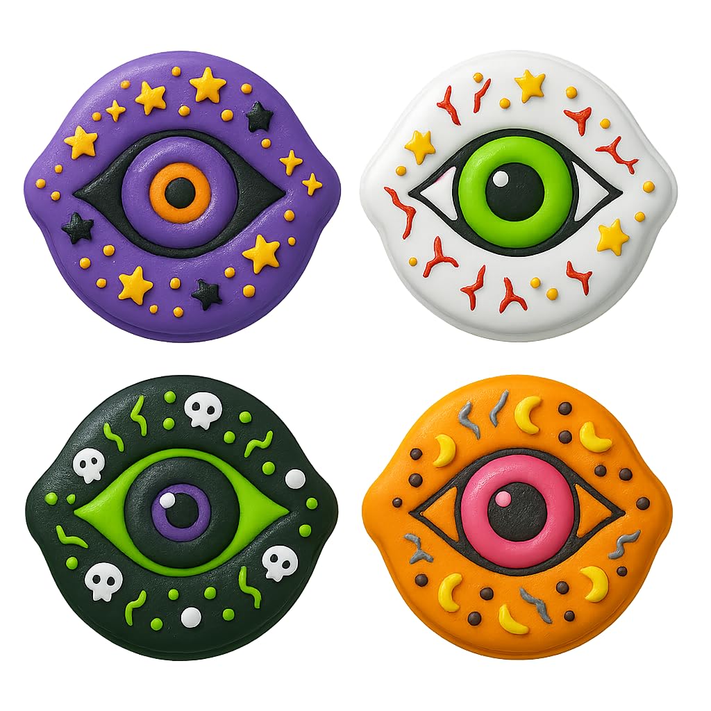 Mighty Gadget Evil Eye Cookie Cutter & Stamp - 4x3.5" Protective Design for Spiritual Baking (Random Color)