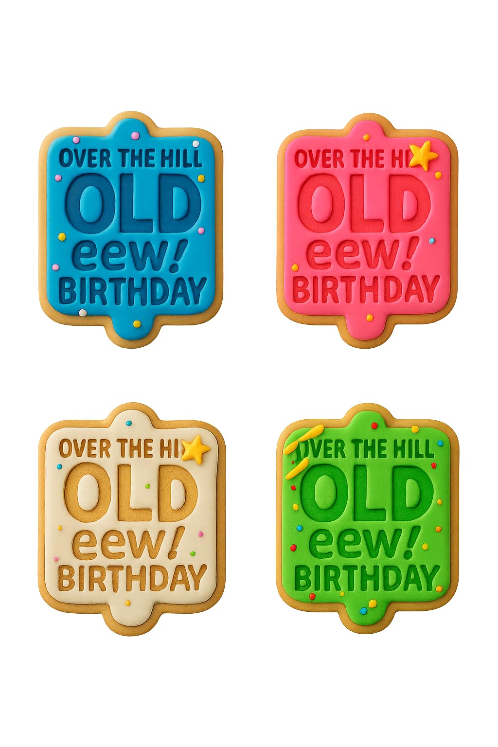 Mighty Gadget Over the Hill Novelty Cookie Cutter & Stamp - 4x3.2" Humorous Shape for Celebration Baking (Random Color)