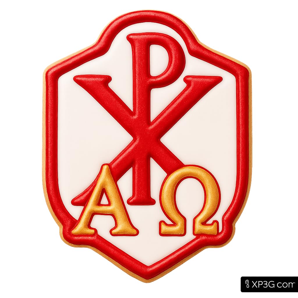 Alpha Omega Chi-Rho Cookie Cutter - 4x3.12" Creative Religious Kitchen Tool