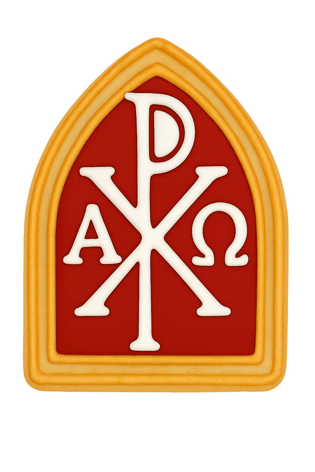 Chi-Rho Alpha Omega Cookie Cutter Style 2 - 4x3" Religious Baking Design